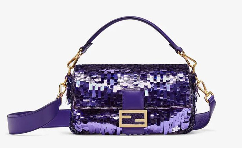 The Iconic Purple Sequin Fendi Baguette is Available For Pre-Order